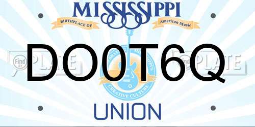 DO0T6Q Mississippi License Plate