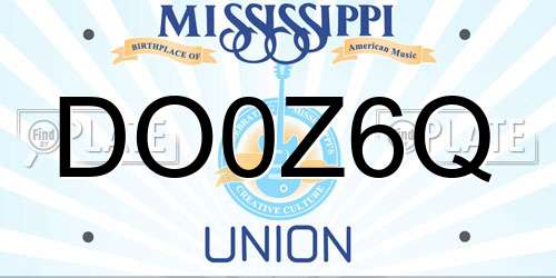 DO0Z6Q Mississippi License Plate