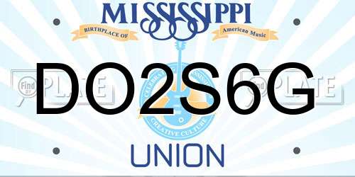 DO2S6G Mississippi License Plate