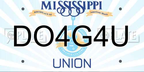 DO4G4U Mississippi License Plate