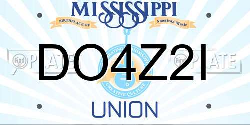 DO4Z2I Mississippi License Plate