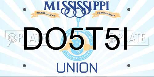 DO5T5I Mississippi License Plate
