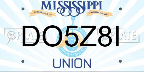 DO5Z8I Mississippi License Plate