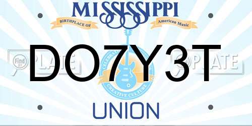 DO7Y3T Mississippi License Plate
