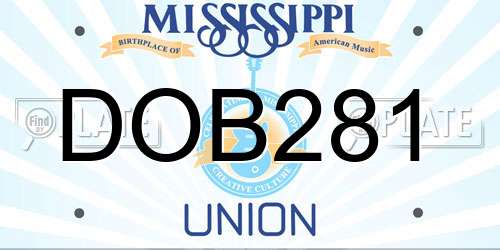 DOB281 Mississippi License Plate