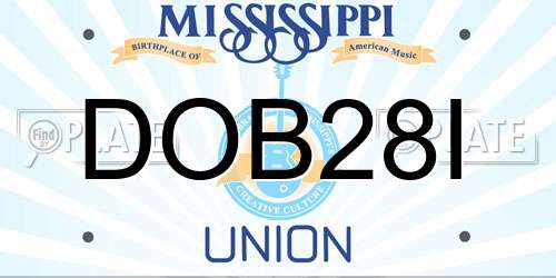 DOB28I Mississippi License Plate