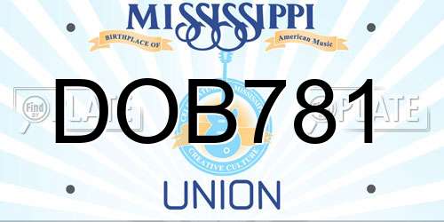 DOB781 Mississippi License Plate