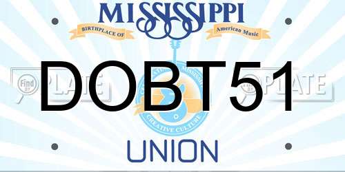 DOBT51 Mississippi License Plate