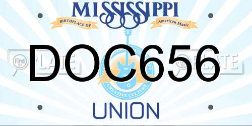 DOC656 Mississippi License Plate