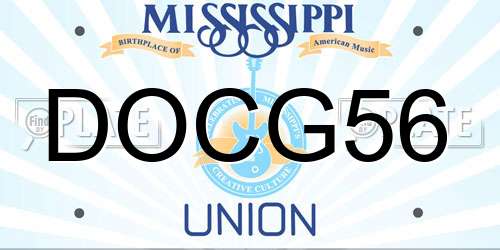 DOCG56 Mississippi License Plate