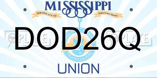 DOD26Q Mississippi License Plate