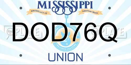 DOD76Q Mississippi License Plate
