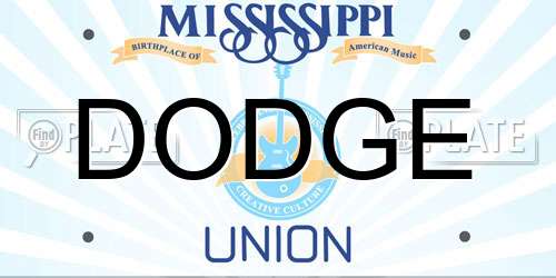 DODGE Mississippi License Plate