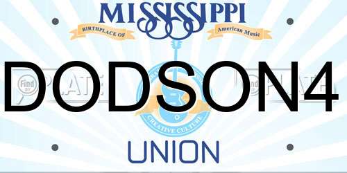 DODSON4 Mississippi License Plate