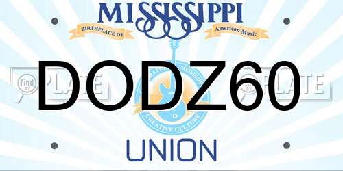 DODZ60 Mississippi License Plate