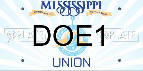 DOE1 Mississippi License Plate