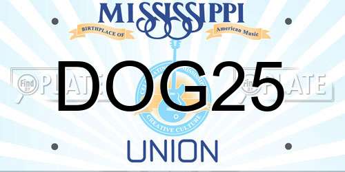 DOG25 Mississippi License Plate