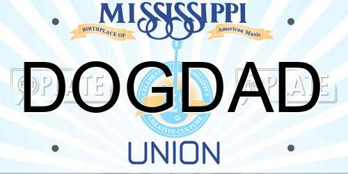 DOGDAD Mississippi License Plate