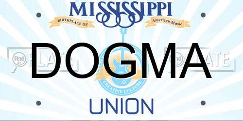 DOGMA Mississippi License Plate