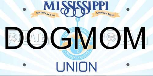 DOGMOM Mississippi License Plate