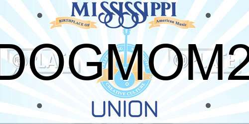 DOGMOM2 Mississippi License Plate