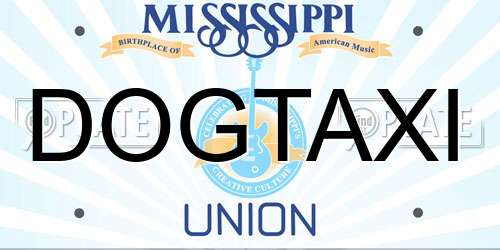 DOGTAXI Mississippi License Plate