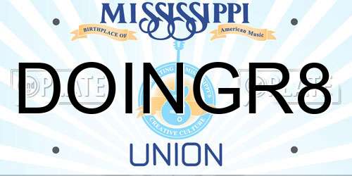 DOINGR8 Mississippi License Plate