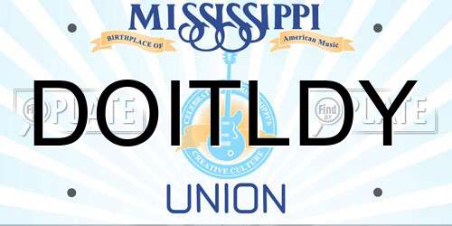DOITLDY Mississippi License Plate