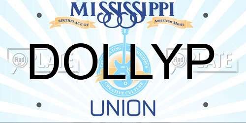 DOLLYP Mississippi License Plate