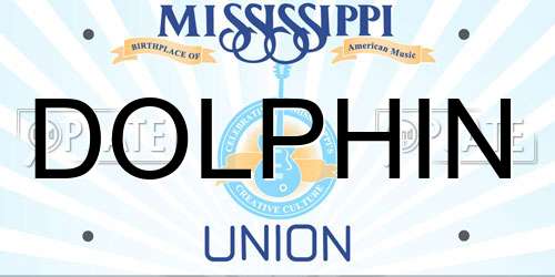 DOLPHIN Mississippi License Plate