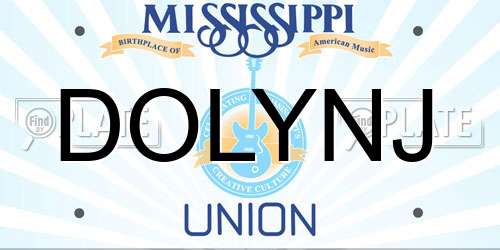 DOLYNJ Mississippi License Plate