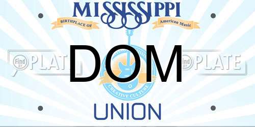 DOM Mississippi License Plate