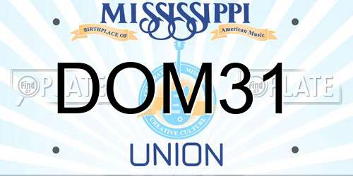 DOM31 Mississippi License Plate