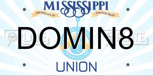 DOMIN8 Mississippi License Plate