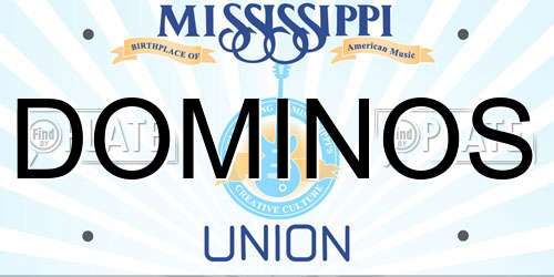 DOMINOS Mississippi License Plate