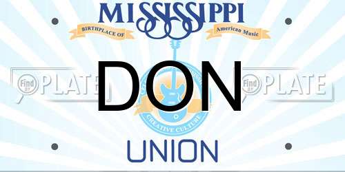 DON Mississippi License Plate