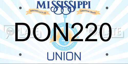 DON220 Mississippi License Plate