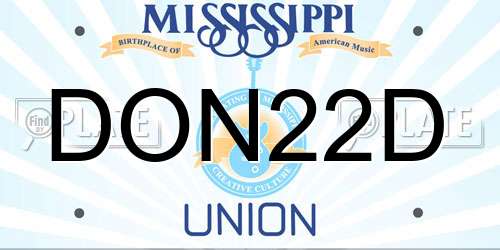 DON22D Mississippi License Plate