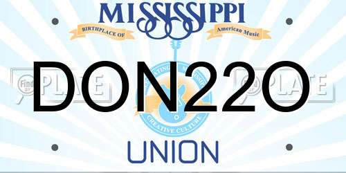 DON22O Mississippi License Plate