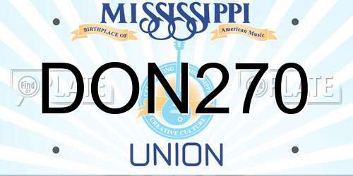 DON270 Mississippi License Plate