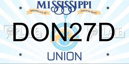 DON27D Mississippi License Plate