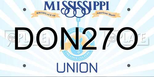 DON27O Mississippi License Plate