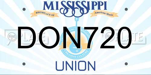 DON720 Mississippi License Plate