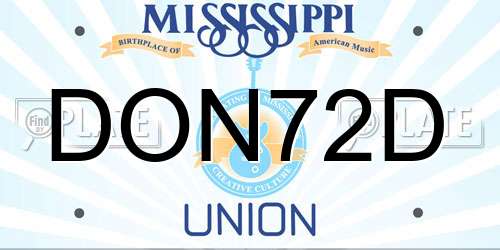 DON72D Mississippi License Plate