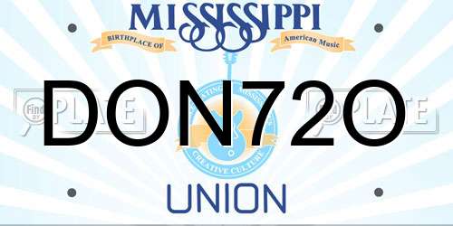 DON72O Mississippi License Plate