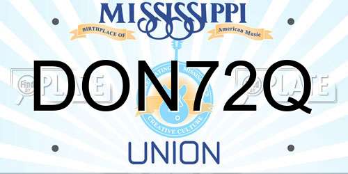 DON72Q Mississippi License Plate