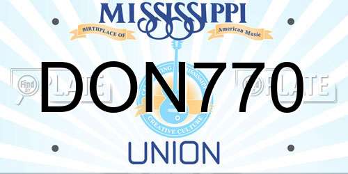 DON770 Mississippi License Plate