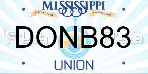 DONB83 Mississippi License Plate