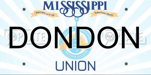 DONDON Mississippi License Plate