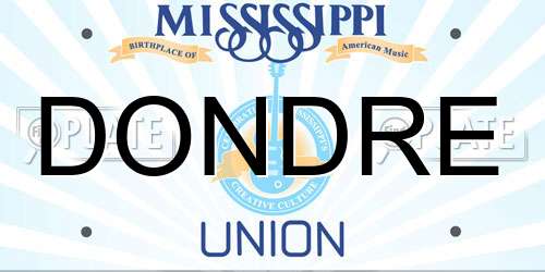 DONDRE Mississippi License Plate